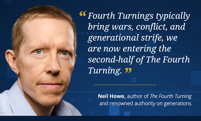 Fourth Turnings typically bring wars, conflict, and generational strife, we are now entering the second-half of The Fourth Turning.