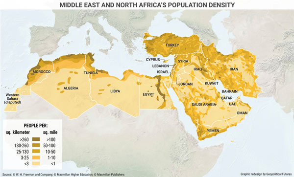 Map - Middle East and North Africa Population Density