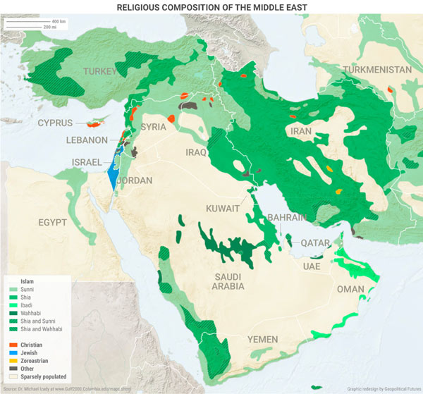 Map - Religious Composition of the Middle East